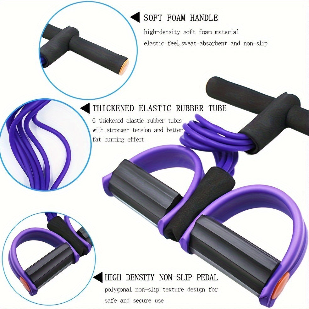 Multifunction Tension Rope 6 Tube Elastic Yoga Pedal Tension Rope