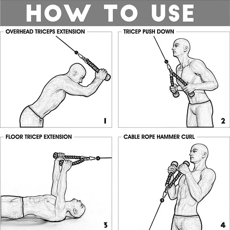 Triceps Rope Pull Down Cable No esperes a q este libre en el gym ten una propia